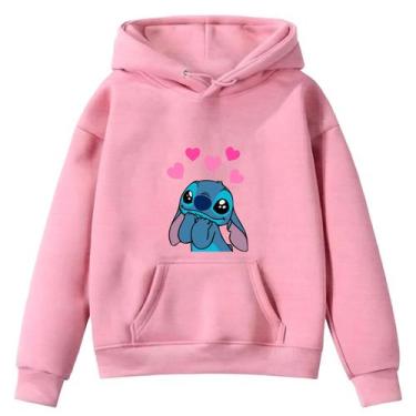 Imagem de Moletom Infantil Blusa Calça Sti-tch Apaixonado Desenho Bolso Canguru 