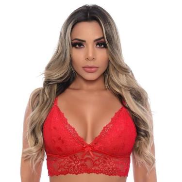 Imagem de Sutiã Top Lingerie Langeri Sem Bojo Sem Aro Com Renda 711 - Patitex, G