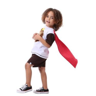 Imagem de Conjunto Leão - camiseta com capa e shorts - QUIMERA KIDS, G, Multicor