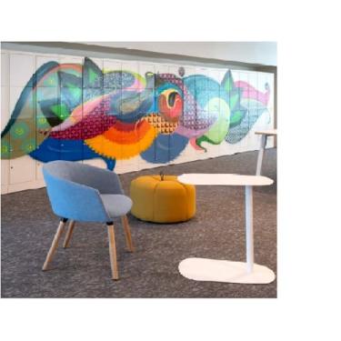 Imagem de Mesa Notebook Com Reg de Altura em Aço na Cor Branca Fosco Microtexturizado