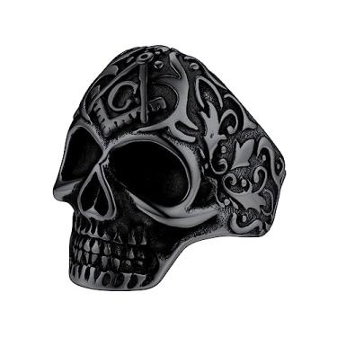 Imagem de FaithHeart Anéis de sinete maçônico para homens, joias maçônicas de aço inoxidável, anel de polegar de motociclista punk com embalagem delicada, Aço inoxidável, Sem pedra preciosa