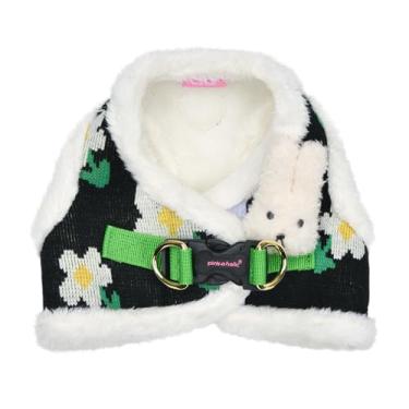Imagem de Pinkaholic New York Peitoral para cães Jasmine Vest Step-in Warm Winter Flower Pattern para cães pequenos, preto, grande