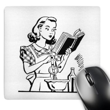 Imagem de 3dRose Mouse pad LLC 20,3 x 20,3 x 0,25 polegadas estampa de assadeira feminina anos 40 (mp_50866_1)