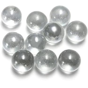 Imagem de YuanHolumid 20Pcs Clear Glass Marbles Solid Marble Beads Marbles Games Bouncing Ball Pinball Machine for Vase Fish Tank Filler Home Decor, Dice and Marble Games, Sports and Outdoor Play (10mm)