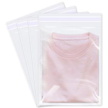 Imagem de 500 peças - Sacos de plástico transparente para celofane de 22,86 cm x 30,48 cm - Sacos de plástico seláveis para violoncelo A4, documentos de tamanho carta, materiais de marketing, roupas