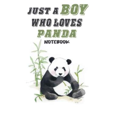 Imagem de Notebook - Just a boy who loves panda: Quotes College Ruled Journal_6in x 9in x 114 Pages