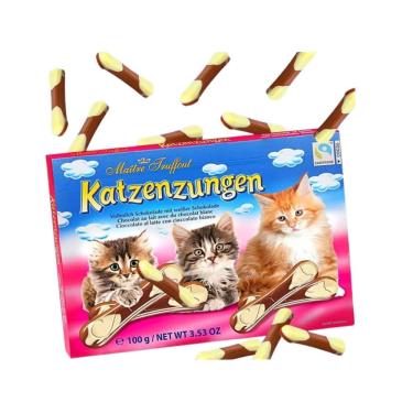 Imagem de Língua de Gato Katzenzungen Chocolate ao Leite e Branco - Importado