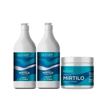 Imagem de Kit Extrato De Mirtilo Shampoo + Condicionador 1 Litro + Máscara 450g 