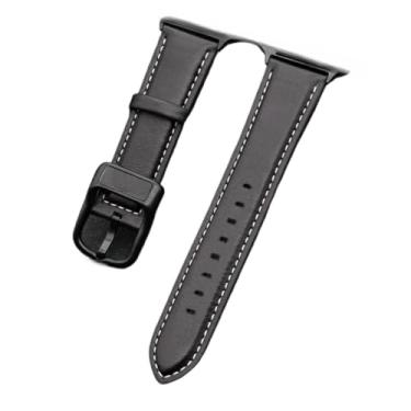 Imagem de Pulseira de couro para Apple Watch séries 4 5 6 SE 7 8 9 10 ultra/2 de 49 mm (marrom preto, 38 40 41 mm))