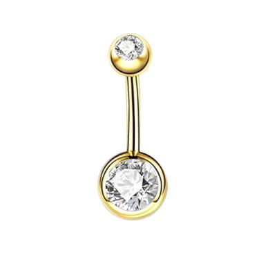 Imagem de Decentraland 1 peça com zircão prateado 1,6 mm (14G) piercing de umbigo piercing corporal halteres piercing joias aço cirúrgico aço inoxidável 10 mm, 1.6mm(14G),L-10mm, Aço inoxidável, Zirconita