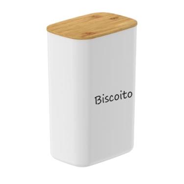 Imagem de Pote Hermético Tampa De Bambu Porta Mantimentos Potes Para Mantimentos 2,3 L (Biscoito)