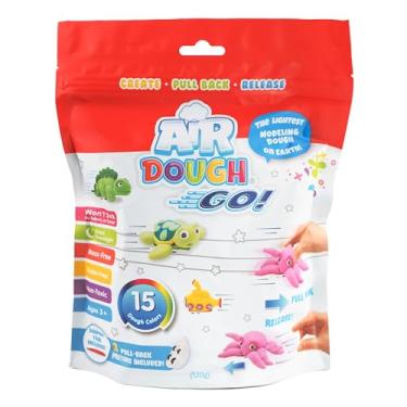 Imagem de Air Dough Go - Multicolorido, secagem ao ar, ultra leve, modelagem não tóxica, colorida, argila pintável em um saco resselável, incluindo ferramenta de escultura, motores de puxar, 16 cores de massa