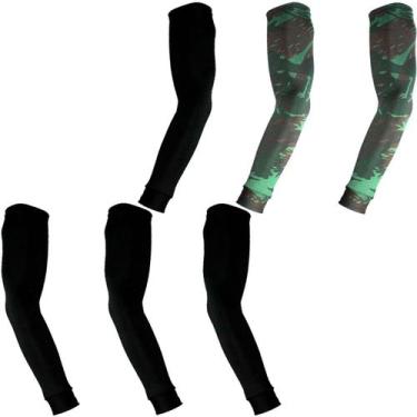 Imagem de Kit 3 pares de manguitos com proteção UV50+ - EX311, 2 pretos, 1 verde