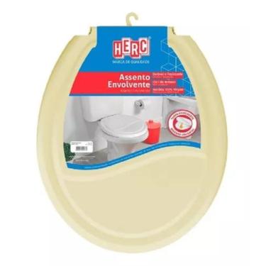 Imagem de Assento De Vaso Sanitário Universal Oval Herc Envelopado Preto,Branco,