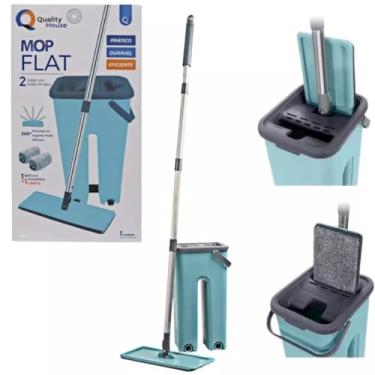 Imagem de Mop Giratório com Balde, 2 Refis de Microfibra, Sistema Lava e Seca, Cabo Ajustável