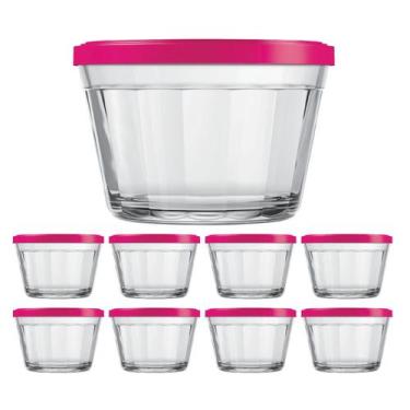 Imagem de Kit Potes Pequeno Americano Tampa Cor Sortida 150ml -  8Un - NADIR FIG