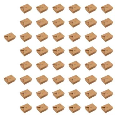 Imagem de IEUDNS 50x tigelas descartáveis ​​de papel kraft, embalagens de alimentos, suprimentos de cozinha, recipiente de papel, caixas de embalagem de alimentos para, 1400ml