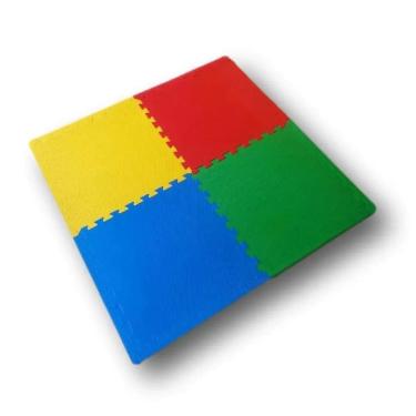 Imagem de Kit 4 Tapete Tatame Colorido Eva 50 X 50 X 2 Cm Com Bordas
