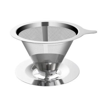 Imagem de Coador Filtro de Café Inox Com Suporte 102/103/104 Grande Reutilizável Ecológico Sem Uso de Papel 304(102)