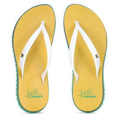 Imagem de Chinelo Kenner Ibiza Brasil Anitta Amarelo Verde e Azul - Feminino, 36