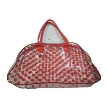 Imagem de Bolsa malinha De viagem ou Praia Transparente Com Bolinha 1113 - oem, 