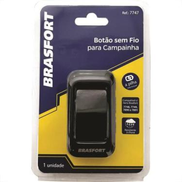 Imagem de Botao Para Campainha Brasfort Sem Fio Pilha Preto 7747, Preto