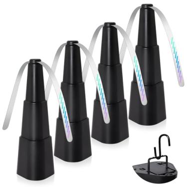 Imagem de HKKDKTA Ventoinhas para mesas, 4 pacotes de ventiladores internos e externos portáteis com lâminas e ganchos holográficos, ventilador de mesa alimentado por baterias para piquenique, festa