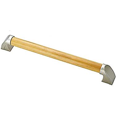 Imagem de Barra de apoio de banheiro montada na parede chuveiro de madeira suporte para banheira corrimão, trilho de segurança de vaso sanitário para deficientes e idosos (tamanho: 44 cm)