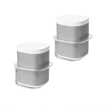 Imagem de OCXLLEATLY Par de suporte de parede para SONOS One SL/Play: 1 alto-falante inteligente, suporte de alto-falante de metal resistente com grades de proteção, acessórios de áudio doméstico, prata