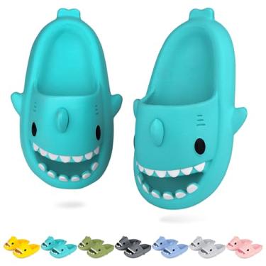 Imagem de Chinelos de tubarão para crianças, meninos, meninas, chinelos de tubarão fofos para bebês, sandálias de chá nublado, praia, piscina, secagem rápida (bebês, crianças pequenas), Verde menta - 02, 12.5-13 Little Kid