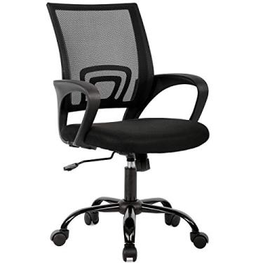 Imagem de Direto Ergonômico Escritório Cadeira de Escritório Casa Tarefa Computador Computador com Voltar Suporte Lombar Braço Swivel Moderna Moderna Rolling Executive Malha para Mulheres Homens, Preto