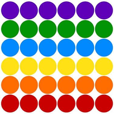 Imagem de ELECLAND 36 peças de adesivos de piso de sala de aula autoadesivos apagáveis a seco círculos vinil sala de aula pontos de sala de aula para decalque de chão (13,7 cm)