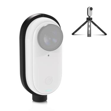 Imagem de PULUZ Capa magnética para câmera Insta360 GO 3 adsorvida em metal ferroso pode girar 360°, com orifícios de porca de 1/4 para acessórios Insta360 GO 3 para proteger a câmera