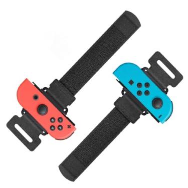 Imagem de Wrist Band Straps Compatible with Switch Just-Dance for Zumba Burn It Up for Nintendo Switch & Swith OLED Model for Joy-Cons,Adjustable Elastic Strap 2 Pack Red/Blue