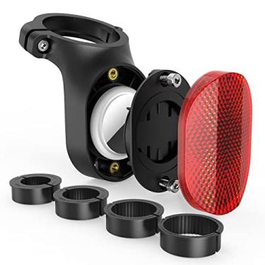 Imagem de Suporte de bicicleta Airtag, suporte oculto para selim de bicicleta compatível com Apple Airtags e Garmin Varia, suporte antirroubo de GPS e refletor de bicicleta para mountain bikes, bicicleta elétrica e scooter