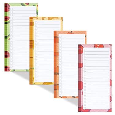 Imagem de Camelmother 4 blocos de notas magnéticos para geladeira, lista de mercearia, bloco magnético para geladeira, 60 folhas por bloco de notas (4 frutas - 1)