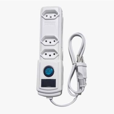 Imagem de Filtro De Linha 3 Tomadas Branco com Fusível - Bright