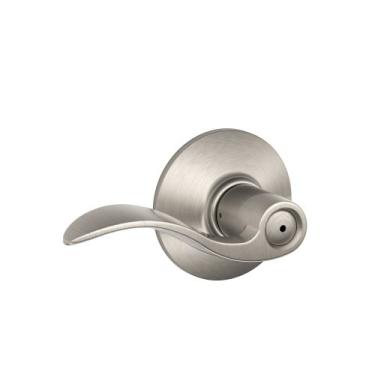 Imagem de Alavanca de privacidade Schlage F40ACC619, Maçaneta de privacidade, Bed/Bath_Accent, Satin Nickel