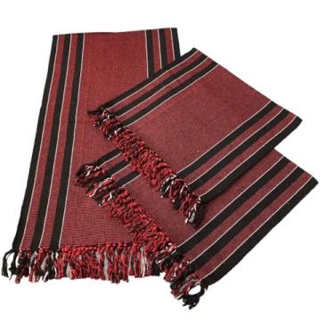 Imagem de Jogo De Passadeira De TearTapete Cozinha Kit Com 3 Peças(VINHO LIS LATERAL T)