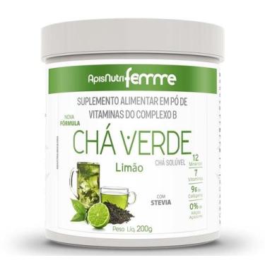 Imagem de Chá Verde Solúvel 200g Sabor Limão Apisnutri - SV