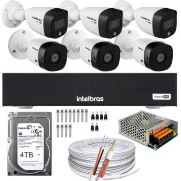 Imagem de Kit 6 Câmeras Intelbras 3 cam Full Color 3 cam 1220b Full Hd Dvr Mhdx 