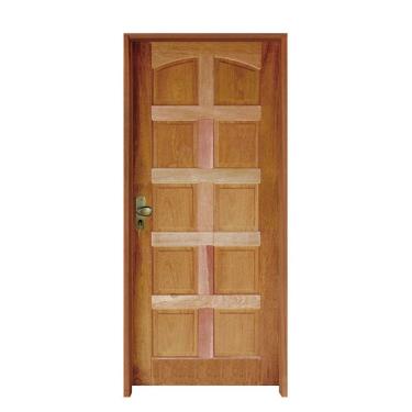 Imagem de Kit Porta De Madeira 210X82Cm Batente 11Cm Fechadura Taco De Golf Externa Topazio Pinus