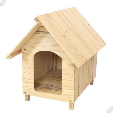 Imagem de Casinha De Cachorro De Madeira Sem Pintura Simples Grande N4