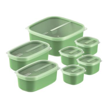 Imagem de Jogo De Potes Tramontina Mixcolor Em Polipropileno Verde Sálvia 7 Peças