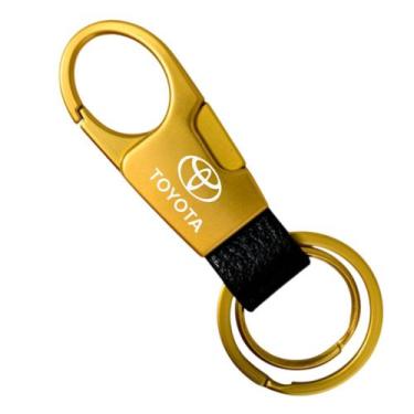 Imagem de Chaveiro para Toyota Corolla Hilux Metal Luxo B Dourado - LUALKI STORE