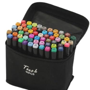 Imagem de Kit 60 Canetinhas Touch de pintura infantil para colorir