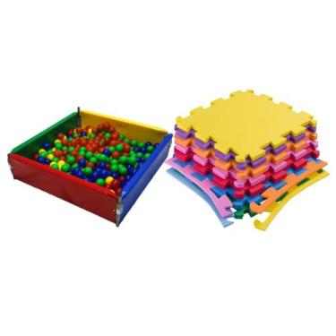 Imagem de Cerquinha Infantil-Cercadinho de bolinhas-Cercadinho baby 1X1 + 4 Piso