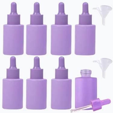 Imagem de Rowcay 8 frascos conta-gotas de vidro fosco com 2 funis, frasco conta-gotas de óleo essencial à prova de vazamento de 30 ml, frasco dispensador de perfume para óleos essenciais, perfumes e outros