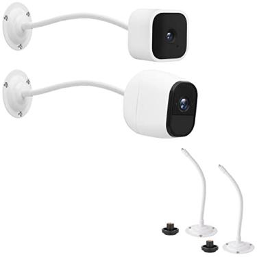 Imagem de Mippko Suporte flexível para câmera de segurança Arlo/Blink/Reolink/Nest/Wyze/SimpliSafe, braço pescoço de ganso de 20,32 cm de comprimento com base de metal, parafuso roscado de 6,5 mm a 20 cm, branco