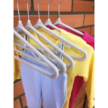 Imagem de Cabide de plástico com gancho de metal giratório triangulo para roupas